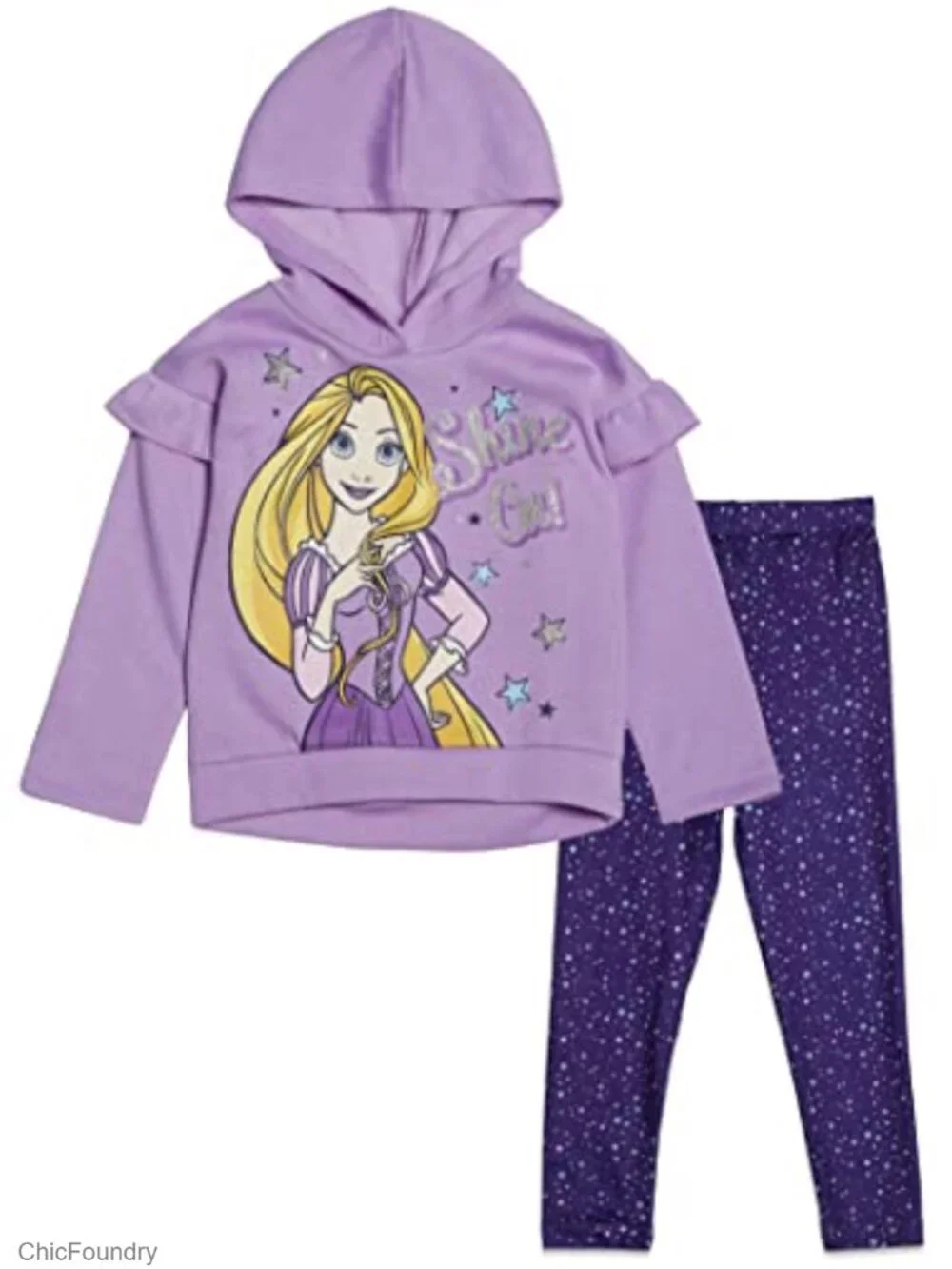 Girls' Disney Princess 2-Piece Fleece Hoodie and Leggings Set